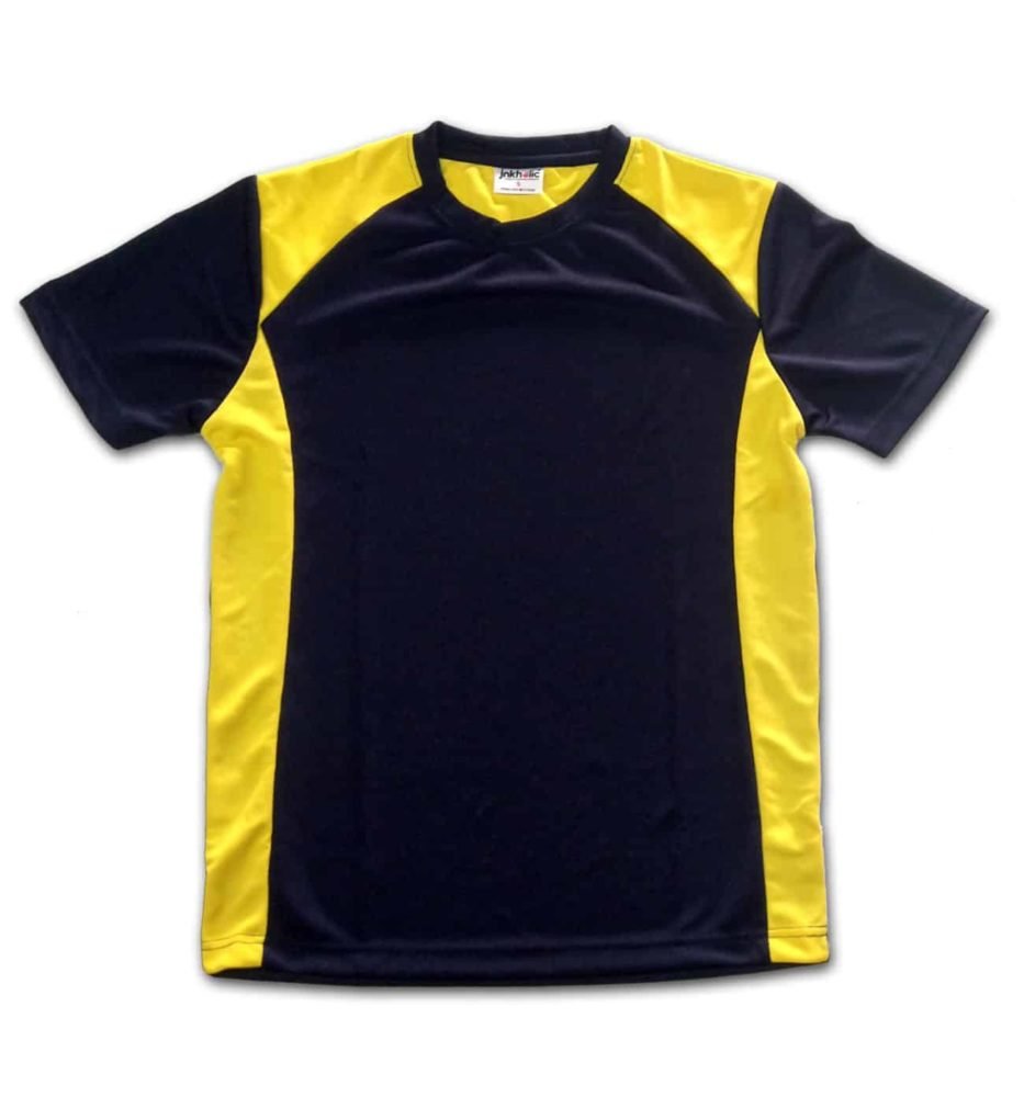 Yellow Navy Blue Sports Jersey T-Shirt 