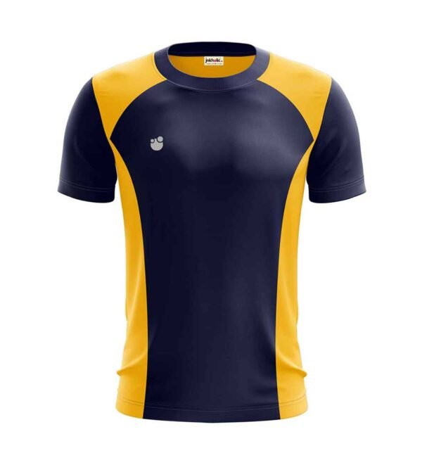 yellow navy block jersey