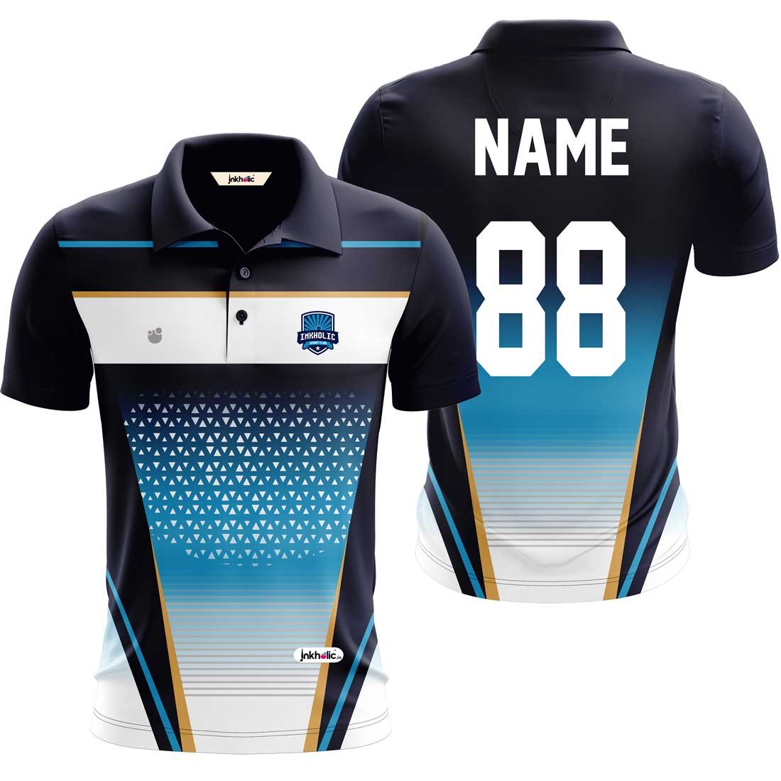 half sleeve jersey name number